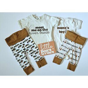 Custom Boutique 3-6 6m Fishing Meet Me On The Banks Mama Tee Pants